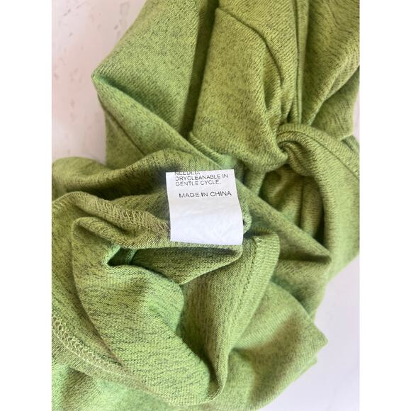 SHEIN SXY TWIST FRONT FLOUNCE SLEEVE BODYCON DRESS LIME GREEN SIZE M - Picture 6 of 13